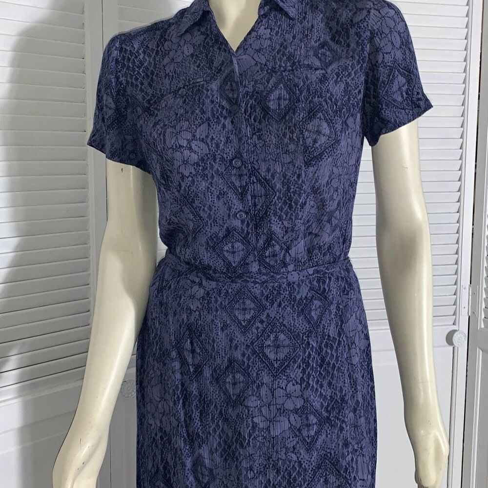 Vintage 90’s Periwinkle Rayon Two Piece Dress Skirt Set Women’s Size Petite S/M